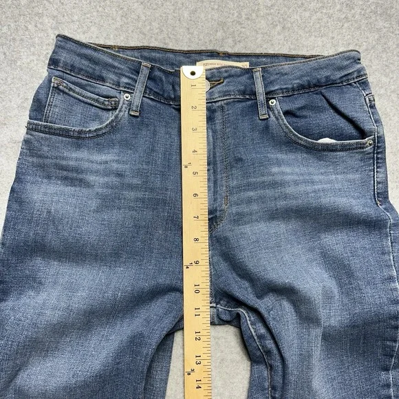 Levi's 721 High Rise Skinny Jeans Women 30 Blue Denim Stretch Casual Classic - Picture 12 of 14